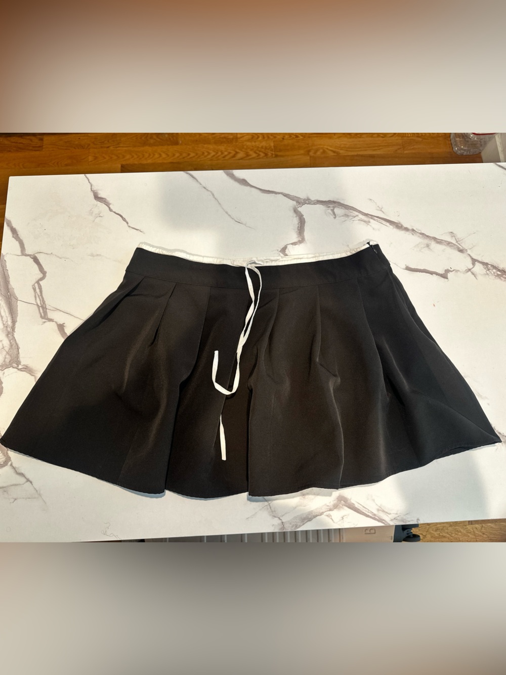 Black Pleated Mini Skirt Set